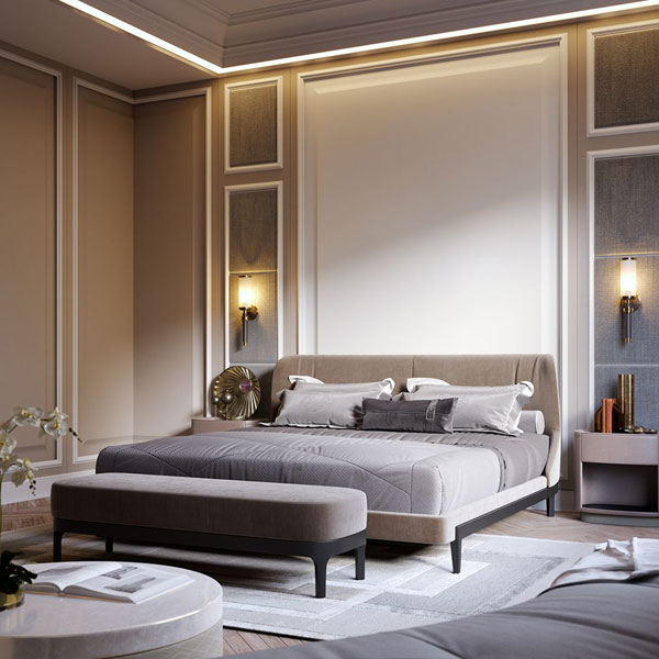 طراحی اتاق خواب سنتی با سبک کلاسیک